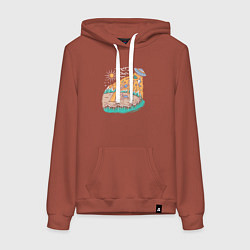 Женская толстовка-худи НЛО на пляже