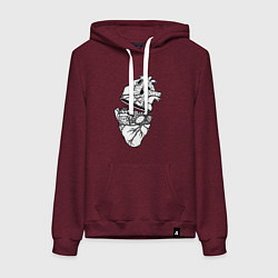 Женская толстовка-худи Сердце фастфуда