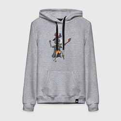 Толстовка-худи хлопковая женская Пиратское селфи, цвет: меланж
