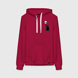 Женская толстовка-худи Черный кот с черепом - для пары