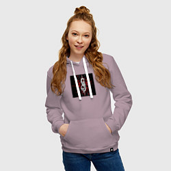 Толстовка-худи хлопковая женская Слипкнот пентаграмма, цвет: сиреневый — фото 2