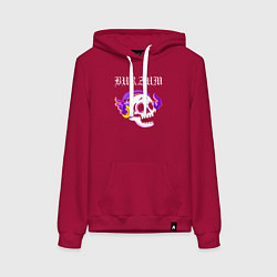 Женская толстовка-худи Burzum - неоновый череп