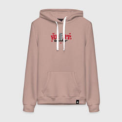 Толстовка-худи хлопковая женская Heart breaker, цвет: пыльно-розовый