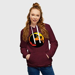 Толстовка-худи хлопковая женская Mortal kombat logo, цвет: меланж-бордовый — фото 2