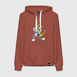 Толстовка-худи хлопковая женская Bugs Bunny - Lola Bunny, цвет: кирпичный