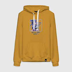 Толстовка-худи хлопковая женская Роча, цвет: горчичный