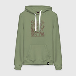 Женская толстовка-худи Горы и олень