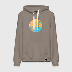 Женская толстовка-худи Рыбалка на пальме