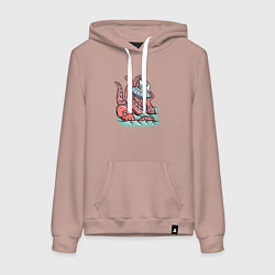 Женская толстовка-худи Осьминог и НЛО