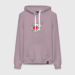 Толстовка-худи хлопковая женская Вместе парное - наручники, цвет: сиреневый