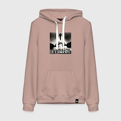 Толстовка-худи хлопковая женская Людское, цвет: пыльно-розовый