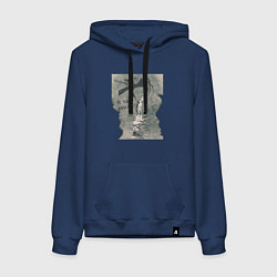 Толстовка-худи хлопковая женская Я так решил, цвет: тёмно-синий