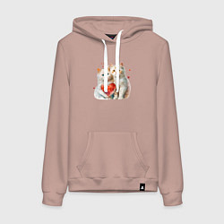 Женская толстовка-худи Котята с сердцем