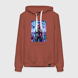 Женская толстовка-худи Cyber girl Barbie - neon glow