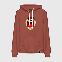 Толстовка-худи хлопковая женская Tasmanian Devil, цвет: кирпичный