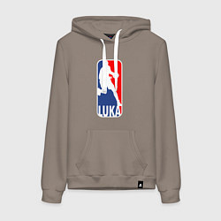 Толстовка-худи хлопковая женская NBA Luka, цвет: утренний латте