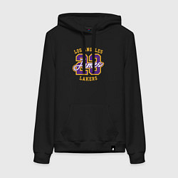Толстовка-худи хлопковая женская Lebron James Lakers, цвет: черный