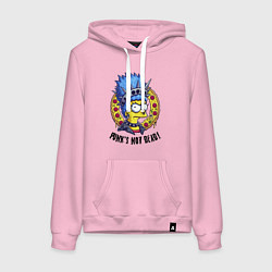 Женская толстовка-худи Мардж Симпсон на фоне пиццы - панк жив