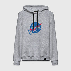 Толстовка-худи хлопковая женская Пицца, цвет: меланж