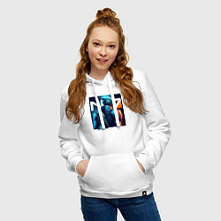 Толстовка-худи хлопковая женская Mass Effect - character ai art fantasy, цвет: белый — фото 2