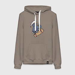 Женская толстовка-худи Смерть на скейте