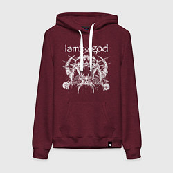 Женская толстовка-худи Lamb of god - skull