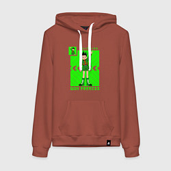 Толстовка-худи хлопковая женская Хантер Гон, цвет: кирпичный