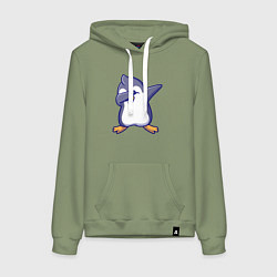 Женская толстовка-худи Dab penguin