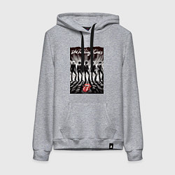 Толстовка-худи хлопковая женская Молодые Роллинги со спины - восход солнца, цвет: меланж