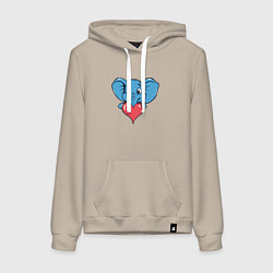 Женская толстовка-худи Слон и сердце