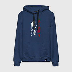 Женская толстовка-худи Череп в тени с цветами