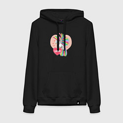 Толстовка-худи хлопковая женская Color bird, цвет: черный