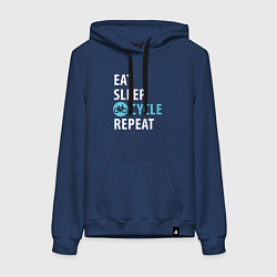 Женская толстовка-худи Еда сон велик