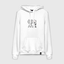 Толстовка-худи хлопковая женская Старый фотоаппарат, цвет: белый