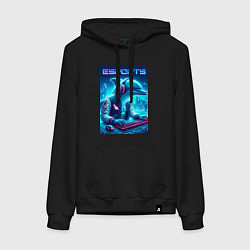 Женская толстовка-худи Дельфин крутой киберспортсмен - нейроарт