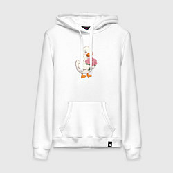 Женская толстовка-худи Милая уточка с букетом роз