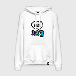 Толстовка-худи хлопковая женская Я думал они говорят про ром - легкая атлетика, цвет: белый