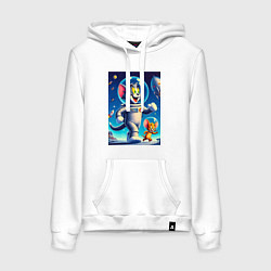 Женская толстовка-худи Космонавты Том и Джерри