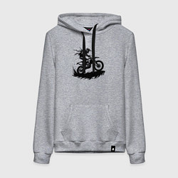 Женская толстовка-худи Черный мотокросс