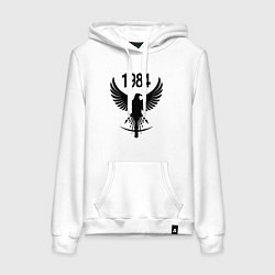 Толстовка-худи хлопковая женская Орёл 1984, цвет: белый