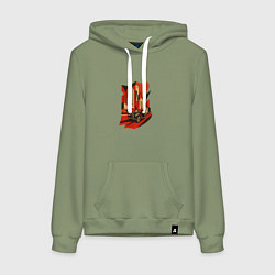 Толстовка-худи хлопковая женская Москва 1930-х, цвет: авокадо