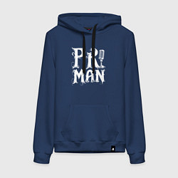 Толстовка-худи хлопковая женская PRщик, цвет: тёмно-синий
