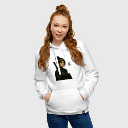 Толстовка-худи хлопковая женская Билли Айлиш ниндзя, цвет: белый — фото 2