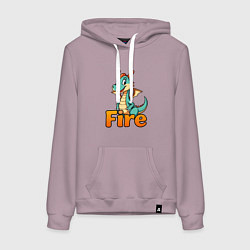 Толстовка-худи хлопковая женская Огненный дракоша, цвет: сиреневый