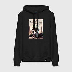 Женская толстовка-худи Бендер в Нью-Йорке - любовная история