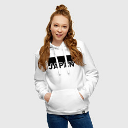 Толстовка-худи хлопковая женская Japan, цвет: белый — фото 2