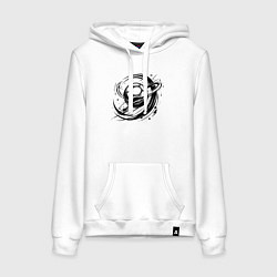 Женская толстовка-худи Космический мяч гандбол