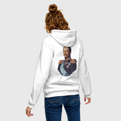 Женская толстовка-худи Где русский флаг поднят то там он опускаться не до / Белый – фото 4