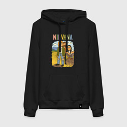 Женская толстовка-худи Nirvana мультяшный стиль