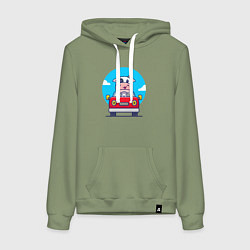 Женская толстовка-худи Коровка водитель